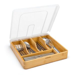 Blumtal Besteckkasten aus 100% Bambus – 5 Fächer Schubladentrenner für Küche, Organizer passend für IKEA Maximera