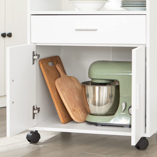 SoBuy Küchenwagen mit Rollen & Arbeitsplatte – Weiß, 59x92x40cm – Bild 3