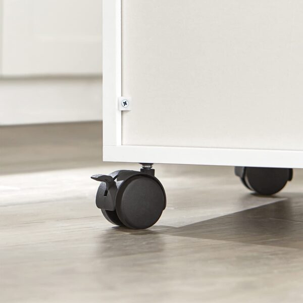 SoBuy Küchenwagen mit Rollen & Arbeitsplatte – Weiß, 59x92x40cm – Bild 4