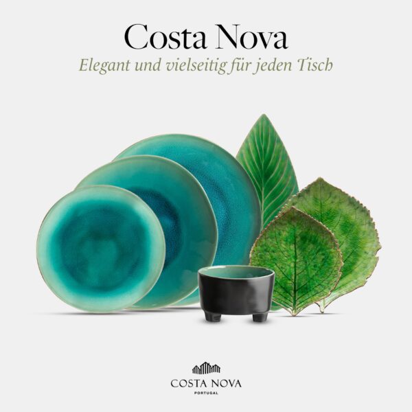 Costa Nova Riviera Teller – Ø 21,6 cm, Steinzeug, Azur-Blau, handveredelt, spülmaschinen- & mikrowellenfest – Bild 3