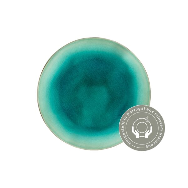 Costa Nova Riviera Teller – Ø 21,6 cm, Steinzeug, Azur-Blau, handveredelt, spülmaschinen- & mikrowellenfest