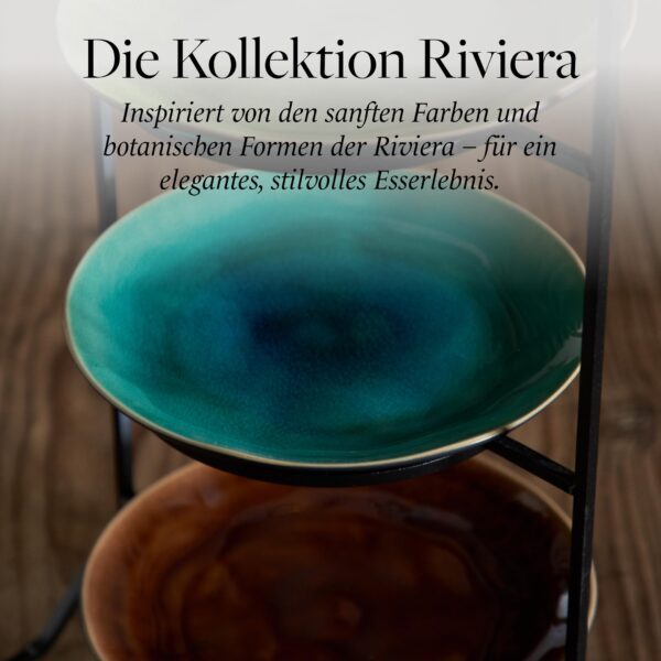 Costa Nova Riviera Teller – Ø 21,6 cm, Steinzeug, Azur-Blau, handveredelt, spülmaschinen- & mikrowellenfest – Bild 6