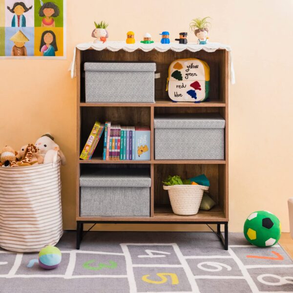 GRANNY SAYS 3er Set Aufbewahrungsboxen aus Stoff mit Deckel, faltbar, grau – Ordnungsboxen für Kleiderschrank – Bild 8