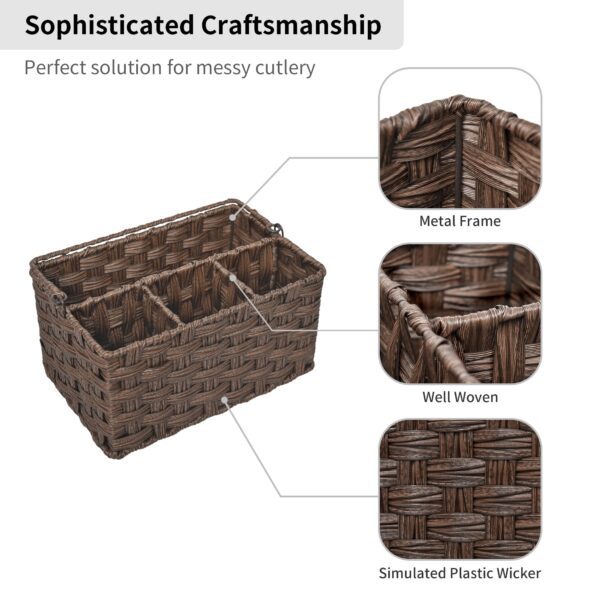GRANNY SAYS Korbgeflecht Besteckhalter mit Griff – Utensilien- & Gewürz-Organizer für Küche – Bild 6