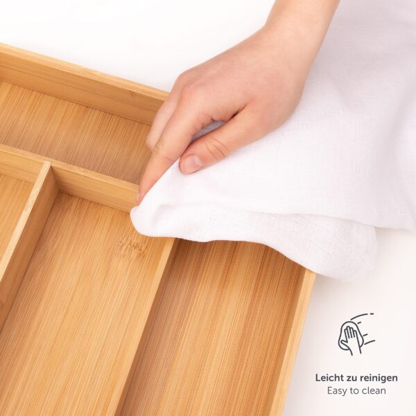 Blumtal Bambus Besteckkasten, 5 Fächer – Schubladentrenner Küche, passend für IKEA Maximera – Bild 2